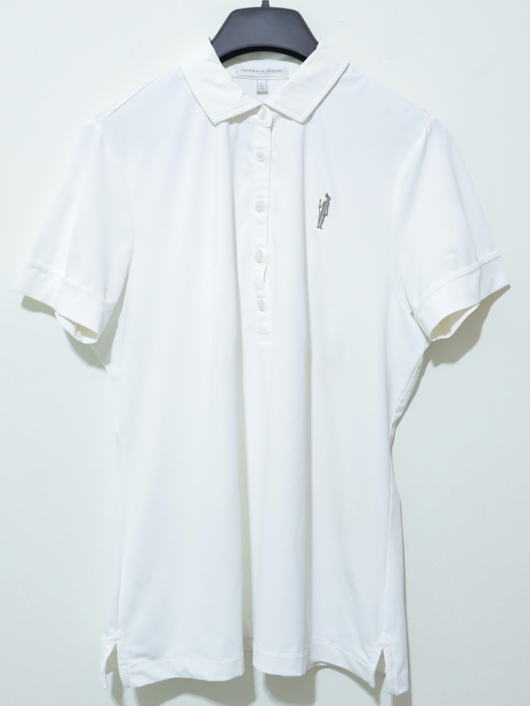 Fairway  Greene Ladies Size Large White Performance Golf Polo Embroidered Logo